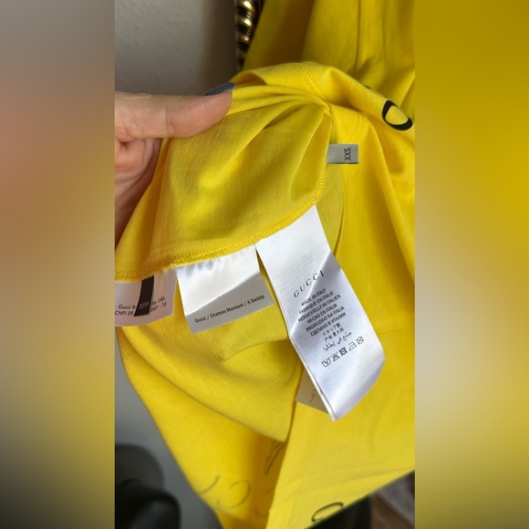 Gucci Yellow Graphic Print Scoop Neck T-Shirt - Picture 5 of 7